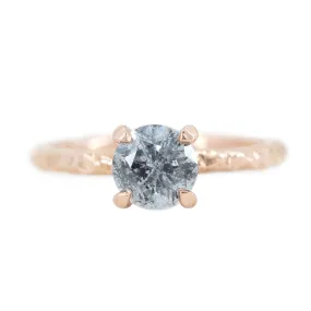 1.04ct Round Salt And Pepper Diamond Evergreen Solitaire In 14k Rose Gold