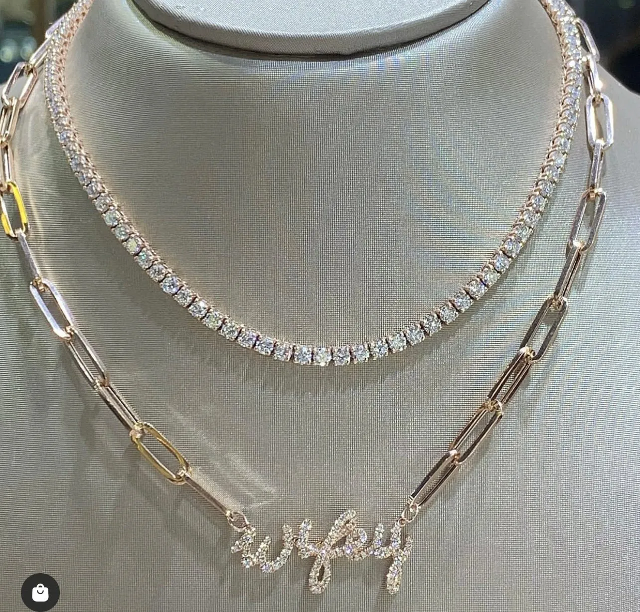 14K Gold Lab Grown Diamond Tennis Necklace