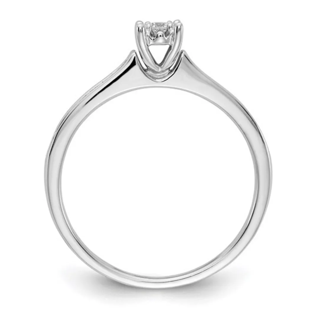 14K White Gold Solitaire Diamond Wedding Ring