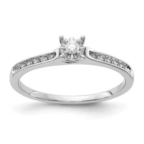 14K White Gold Solitaire Diamond Wedding Ring