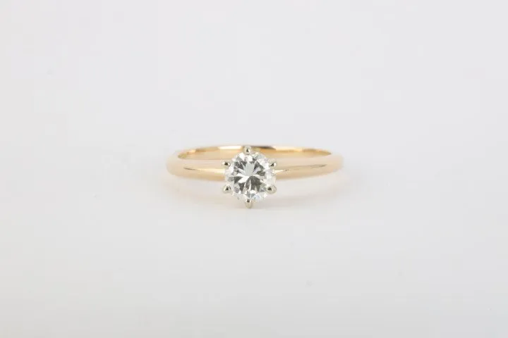 14k Yellow Gold 0.50ctw Diamond Solitaire Engagement Ring Size 5 (2.20g.)