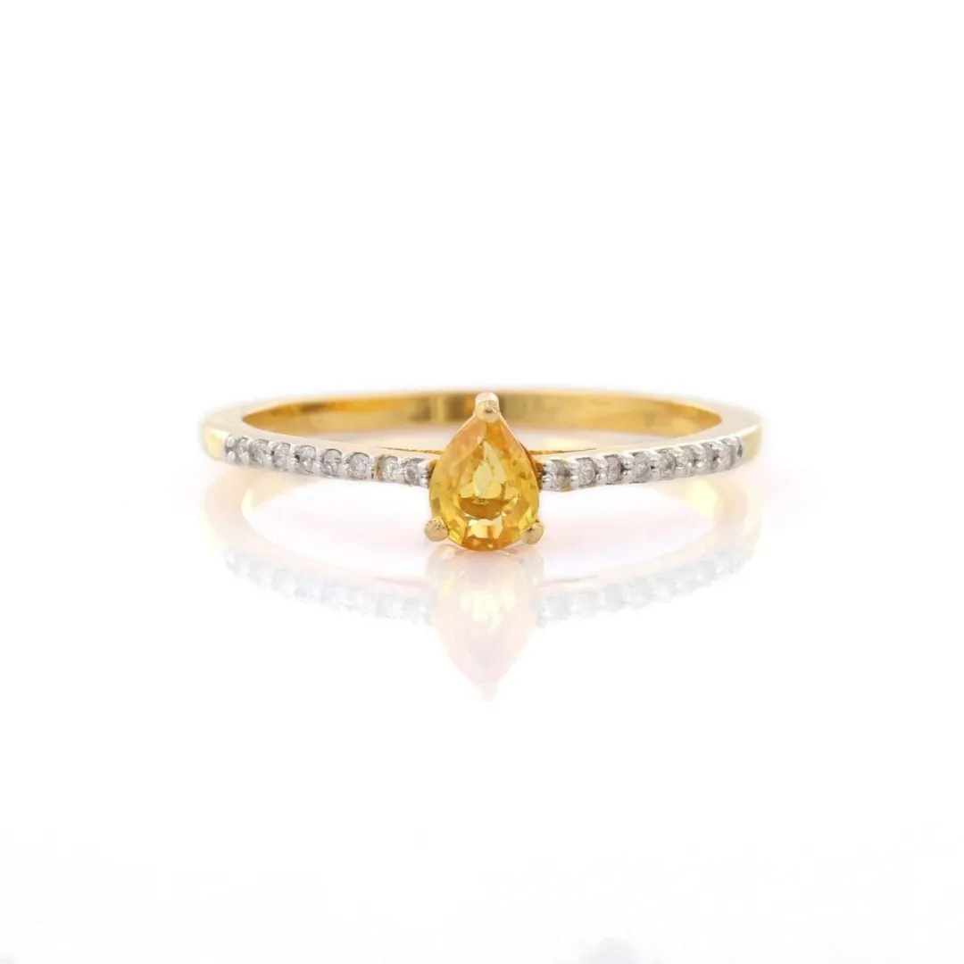 14K Yellow Gold Sapphire Ring