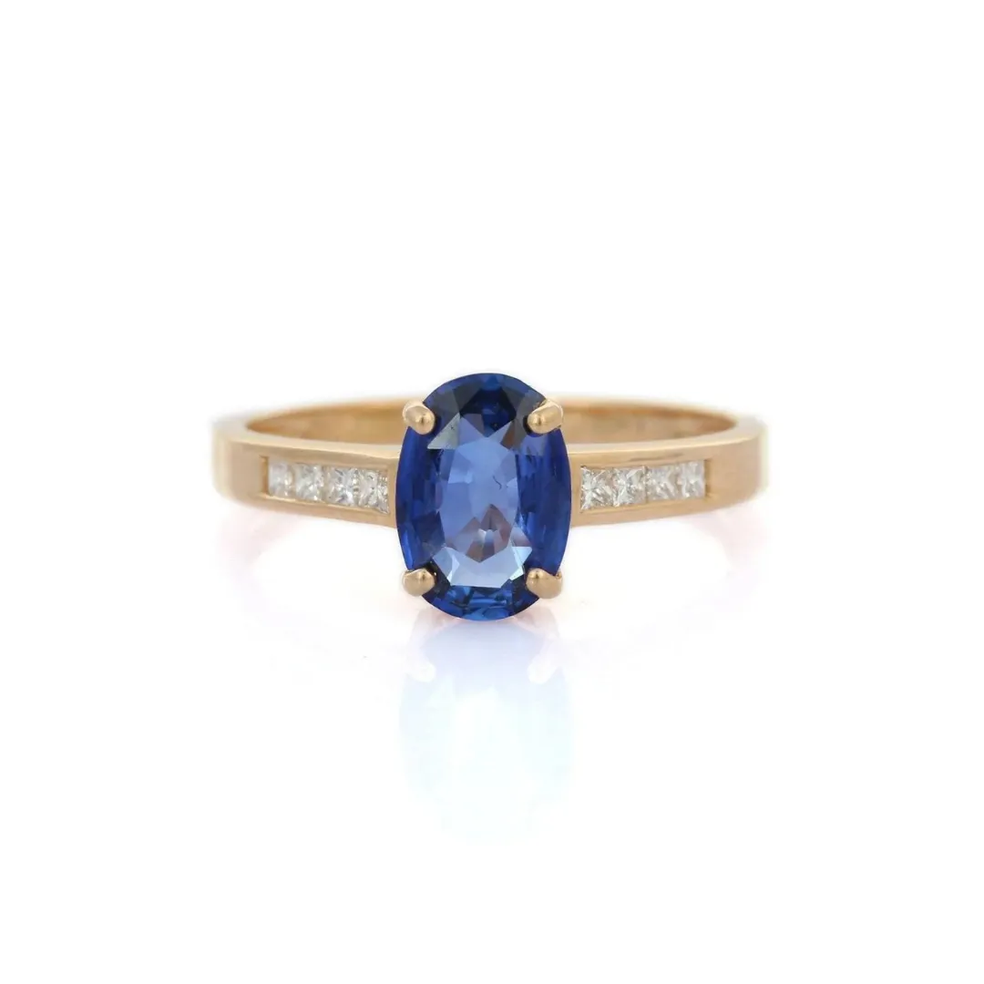 14K Yellow Gold Sapphire Ring