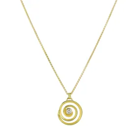 18k Diamond Swirl Pendant Necklace