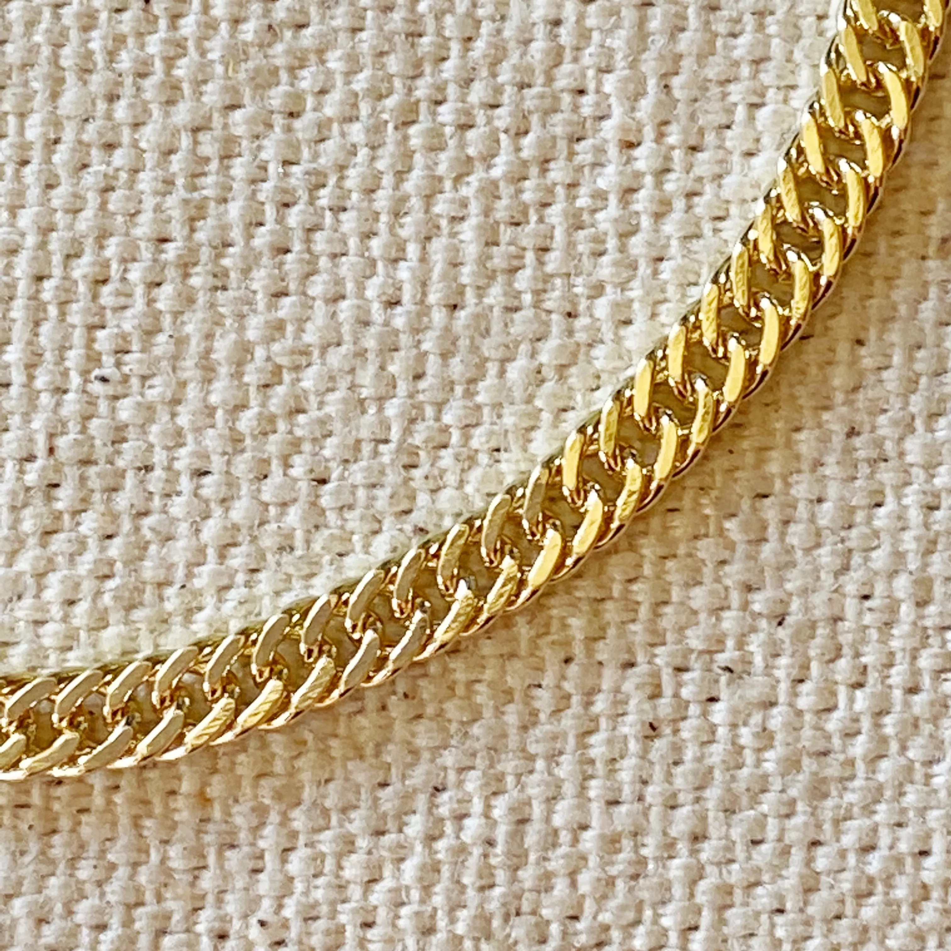 18k Gold Filled Double Curb Chain Bracelet Cuban