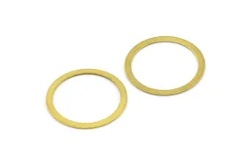 19mm Connector Rings, 20 Raw Brass Connector Circle Rings (19mm) Brs 448 A0186