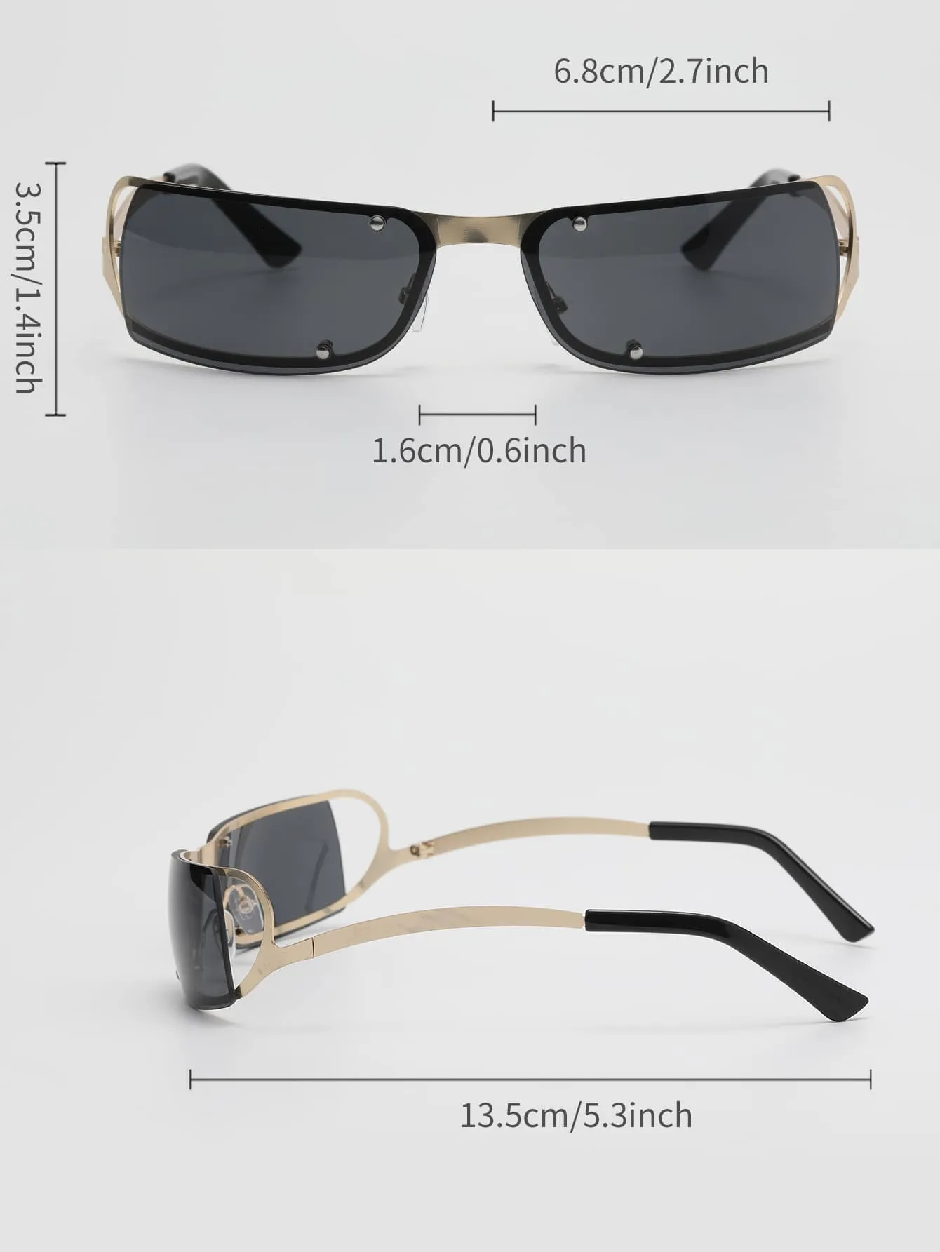 One pair Women Rivet Detail Fashionable Sunglasses For Outdoor