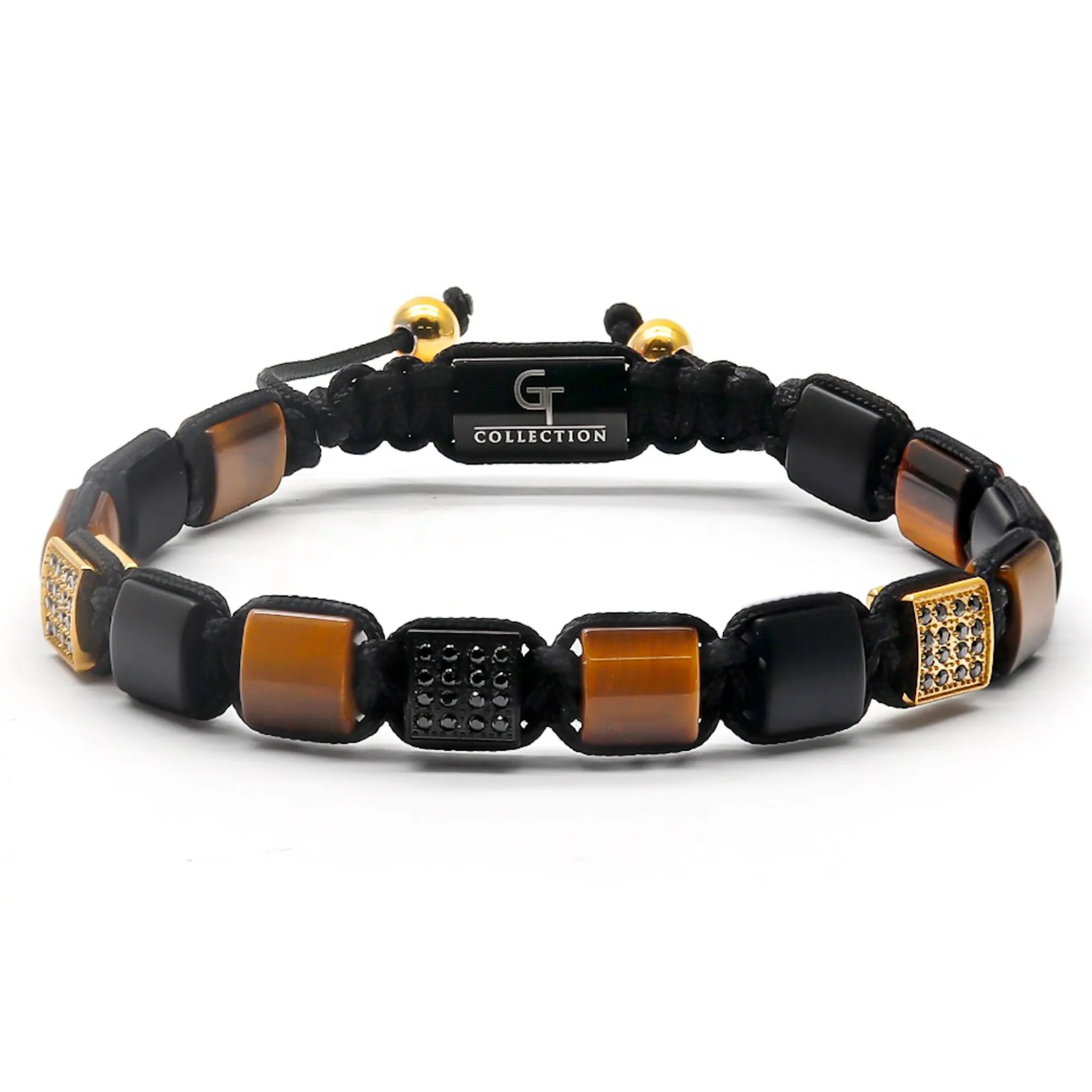 2 PIECE SET - TIGER EYE Double Bead & Flatbead Bracelet