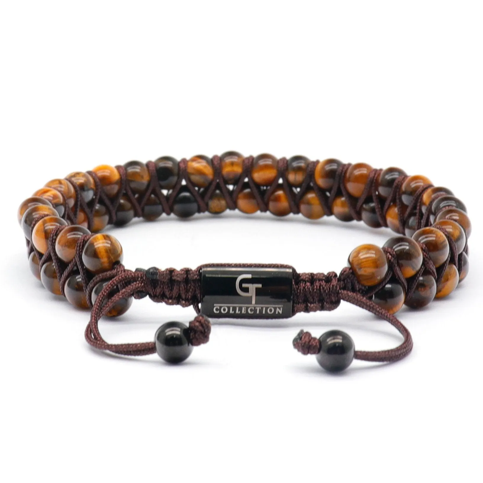 2 PIECE SET - TIGER EYE Double Bead & Flatbead Bracelet