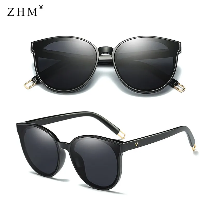 2023 Mirror Flat Top Cat Eye Elegant Sunglasses Woman Oculos De Sol Men Twin Beam Oversized Sun Glasses UV400