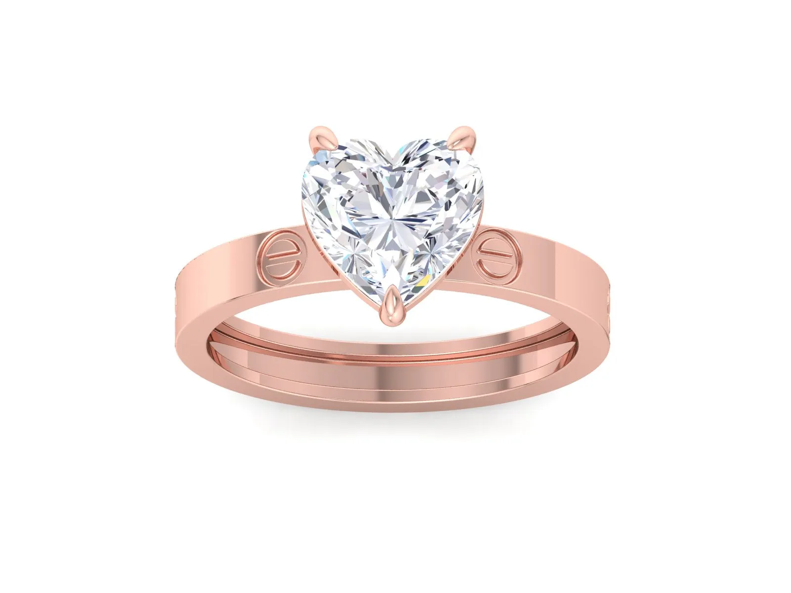 2.50ct Heart Engagement Ring /Heart Shaped Moissanite Ring