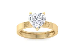 2.50ct Heart Engagement Ring /Heart Shaped Moissanite Ring