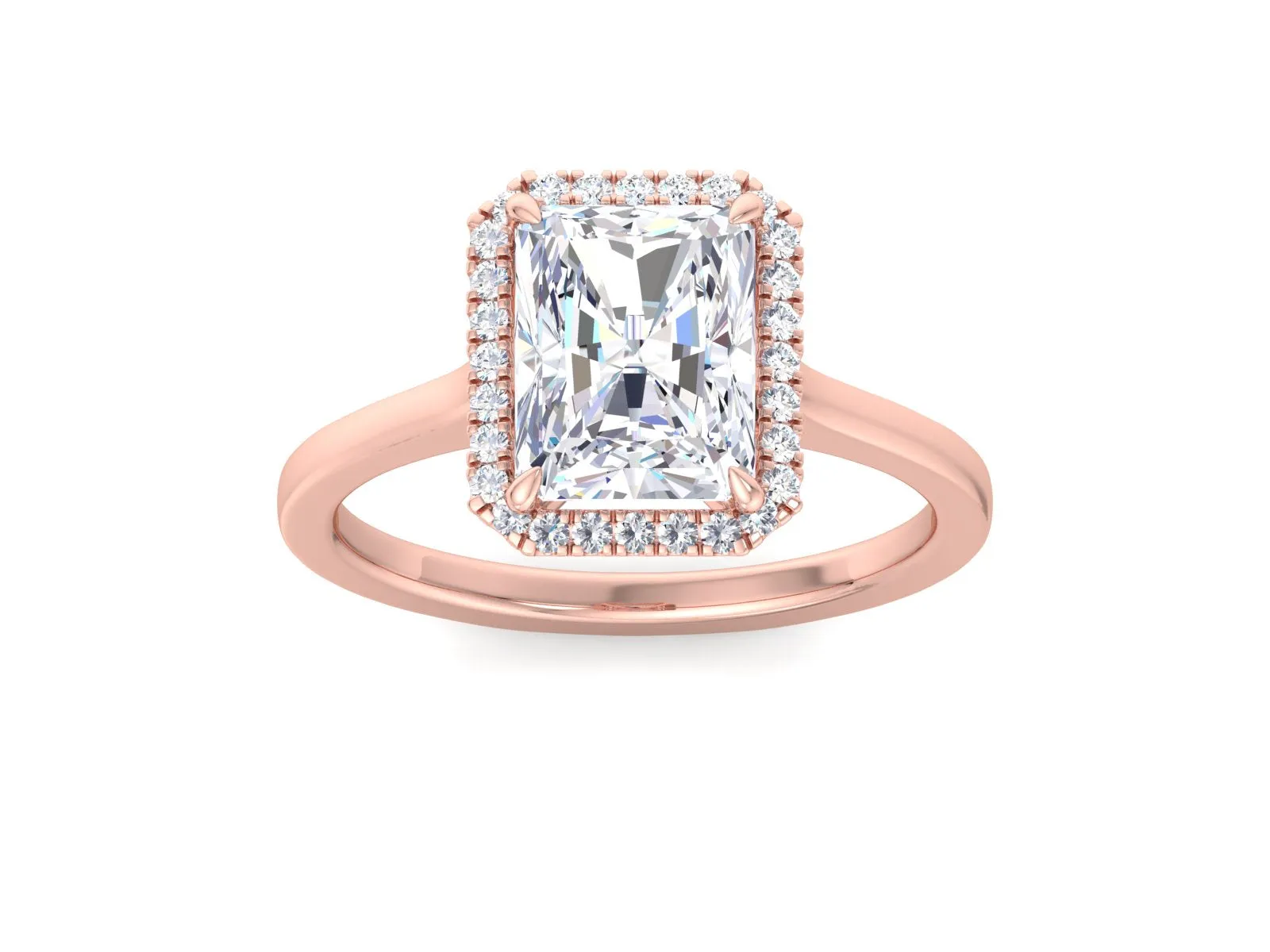 2.60CT Radiant Cut Lab Grown Diamond Engagement Ring