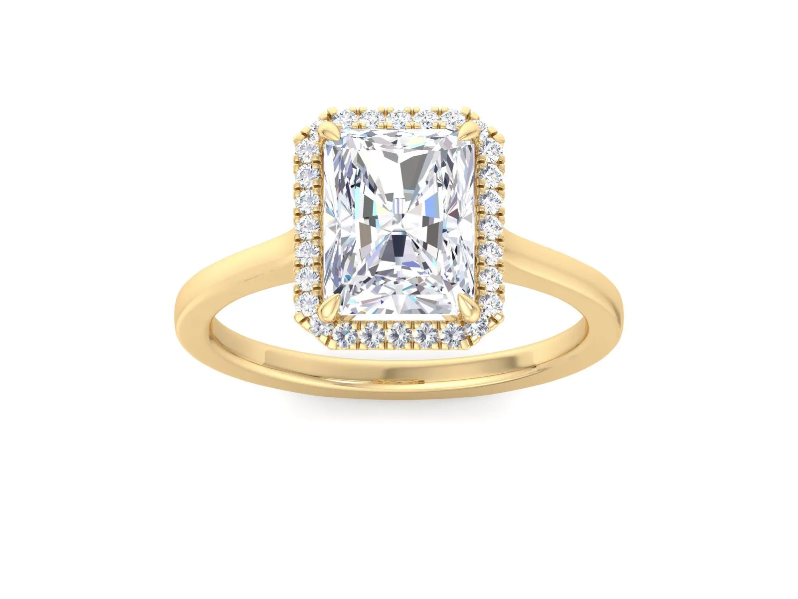 2.60CT Radiant Cut Lab Grown Diamond Engagement Ring