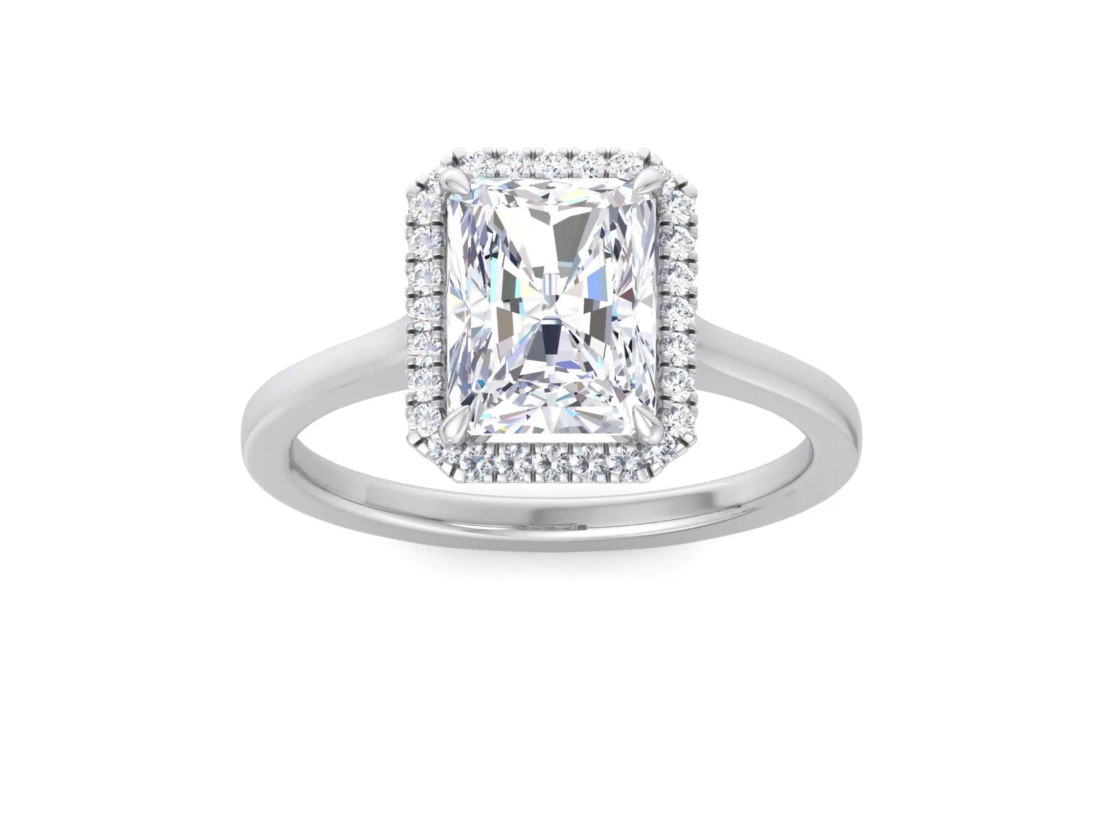 2.60CT Radiant Cut Lab Grown Diamond Engagement Ring