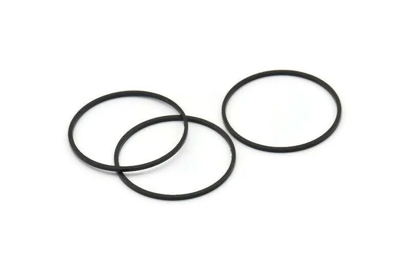 28mm Circle Connectors - 12 Oxidized Black Brass Circle Connectors (28x1x1mm) BS 1090 S813