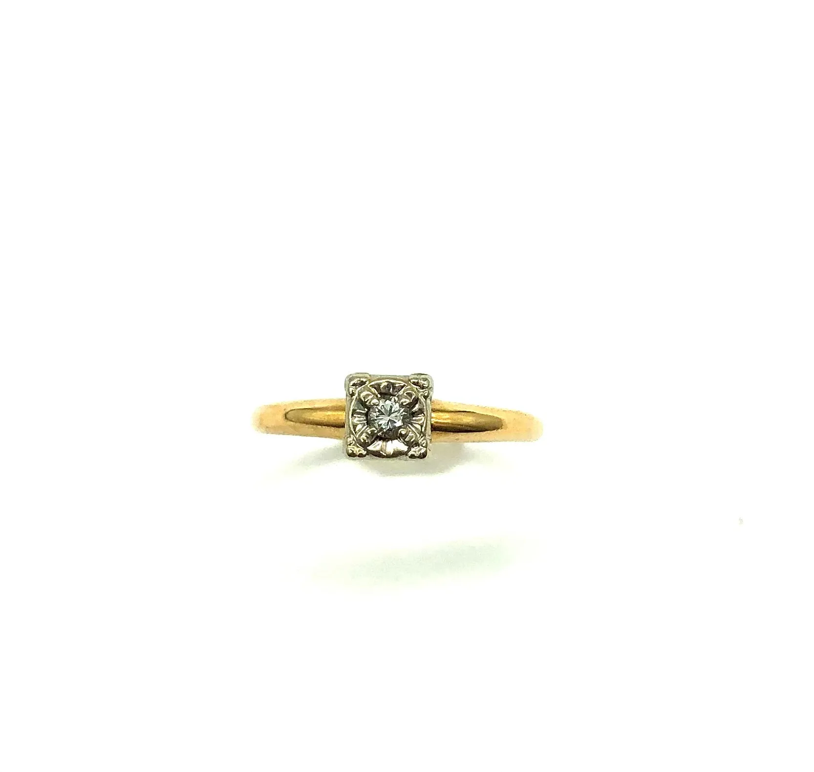 3 Ptw Diamond Illusion Engagement Ring