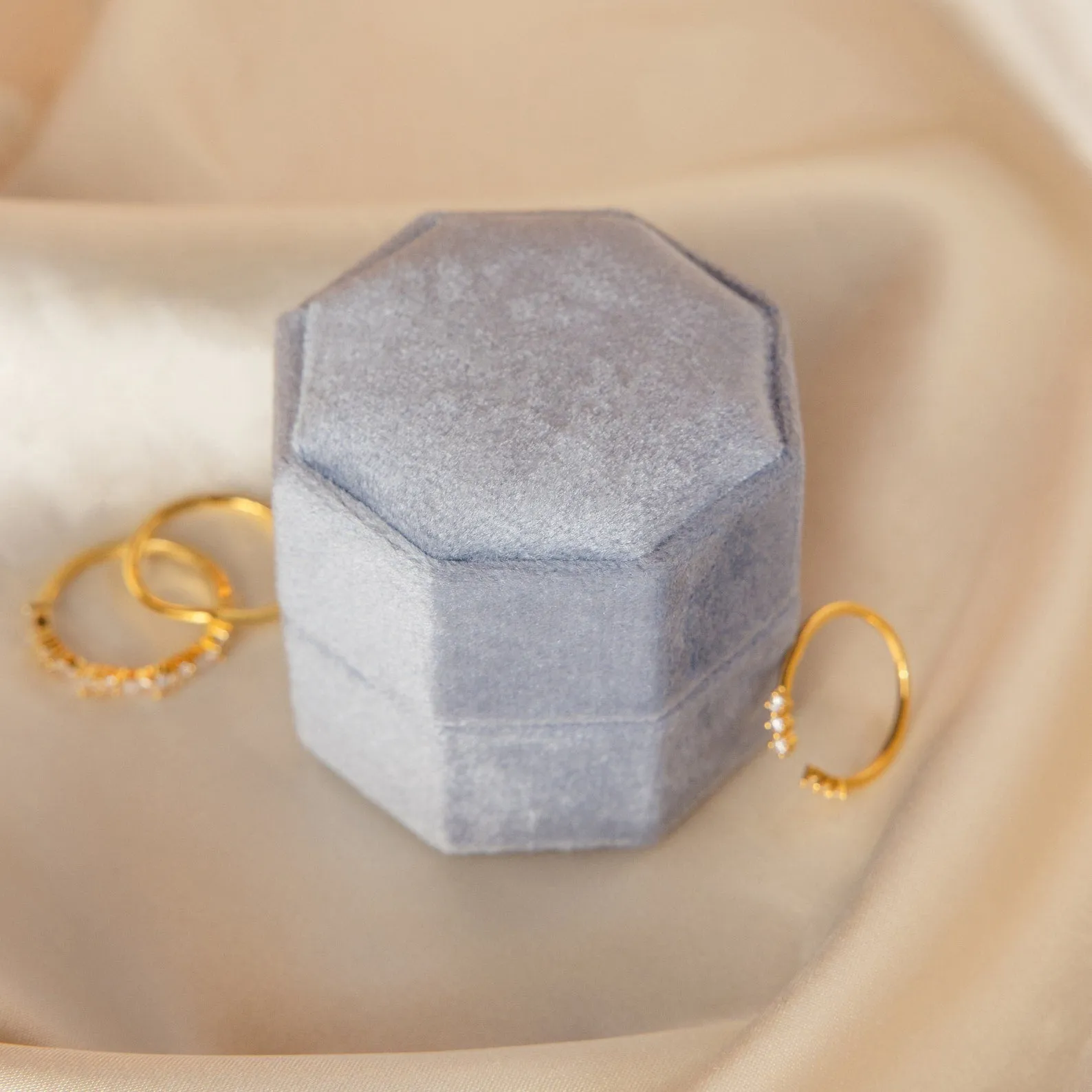 3 Slot Velvet Ring Box