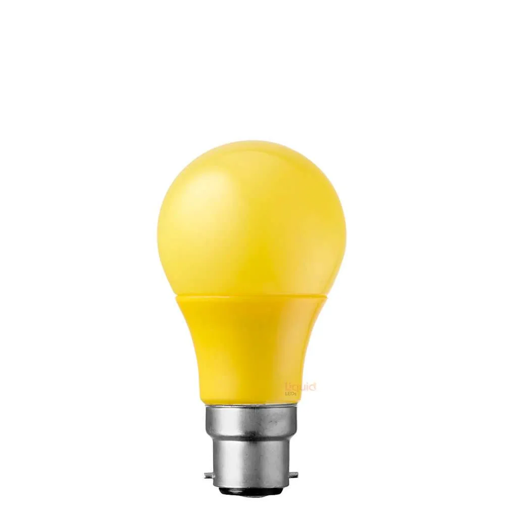 5W Yellow GLS LED Bulb B22