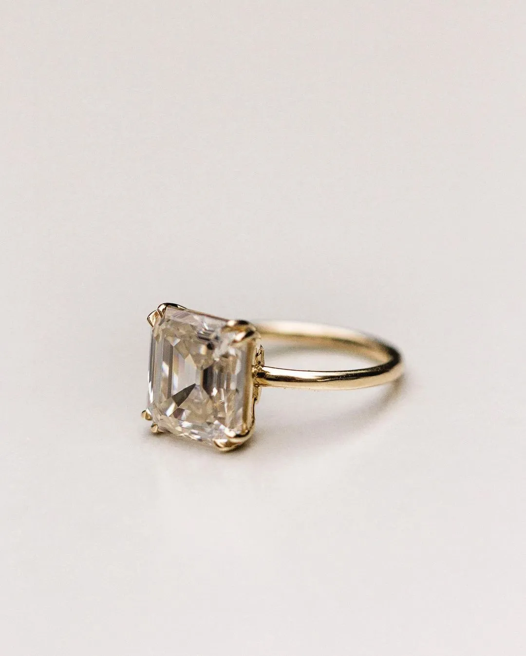 6.8ctw Asscher Cut Moissanite Ring