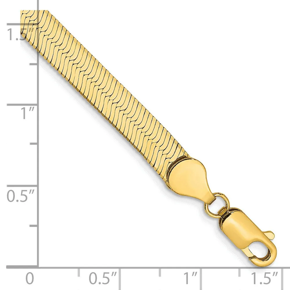 8-inch 5.5mm Silky Herringbone with Lobster Clasp Bracelet in 14k Yellow Gold