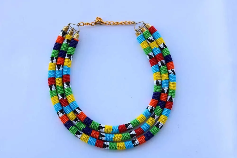 African beaded necklace, Statement necklace, Beaded Necklace for women, Moms gift, Christmas Gift for her, Zulu beaded necklace