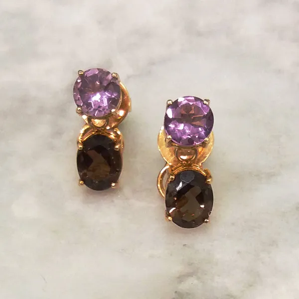 Amethyst & Smoky Quartz Separates Earrings