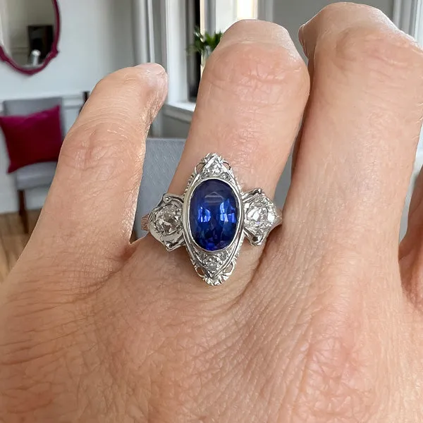 Art Deco Sapphire & Diamond Ring