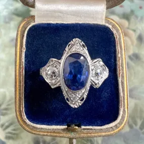 Art Deco Sapphire & Diamond Ring