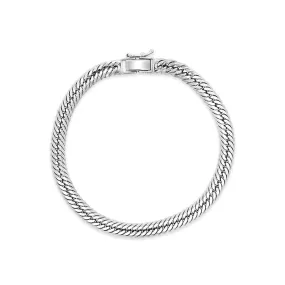 Aura by Martin Binder Platinum 5.8mm 12 Cut Link Chain Bracelet