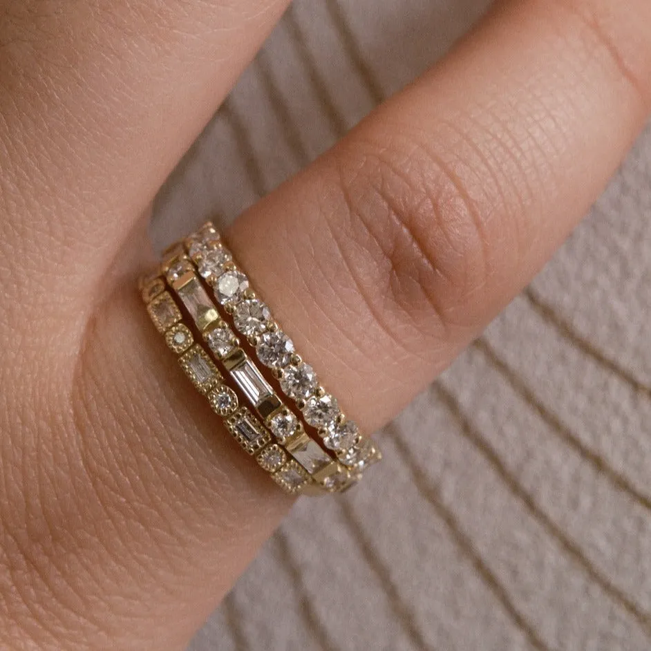 Baguette Round Diamond Eternity Band