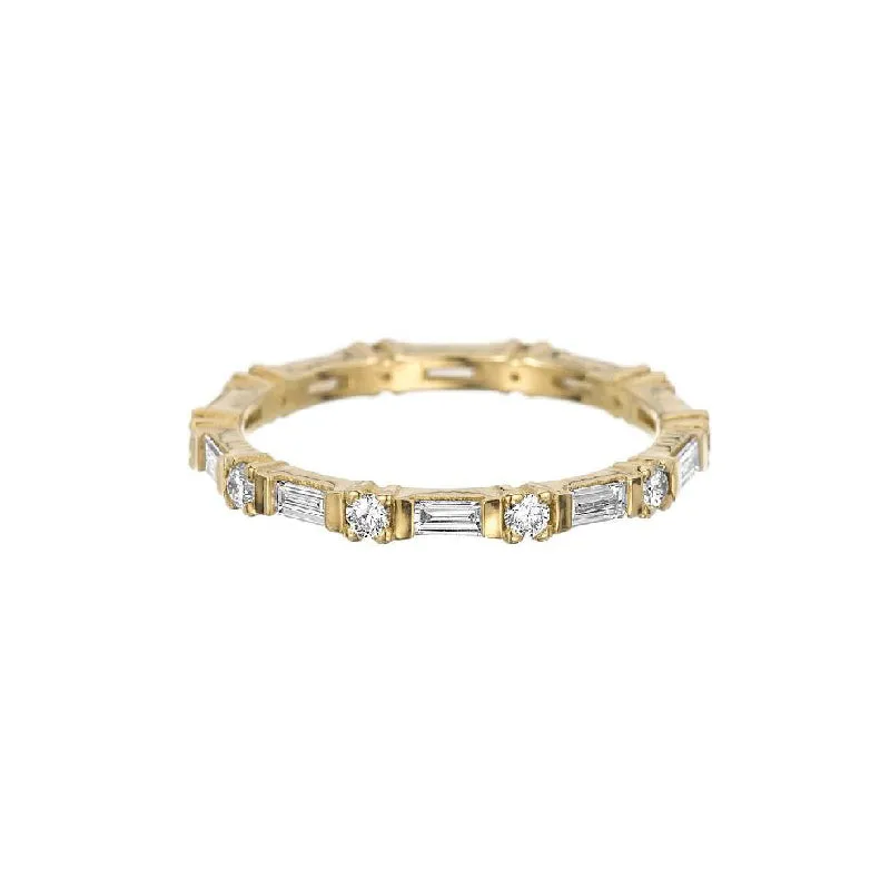 Baguette Round Diamond Eternity Band