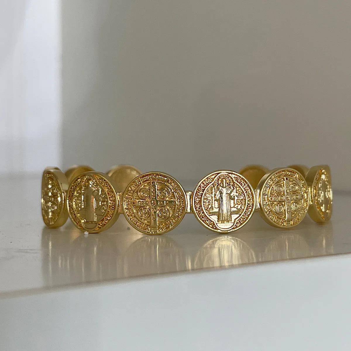 Benedictine Medal Coin Cuff