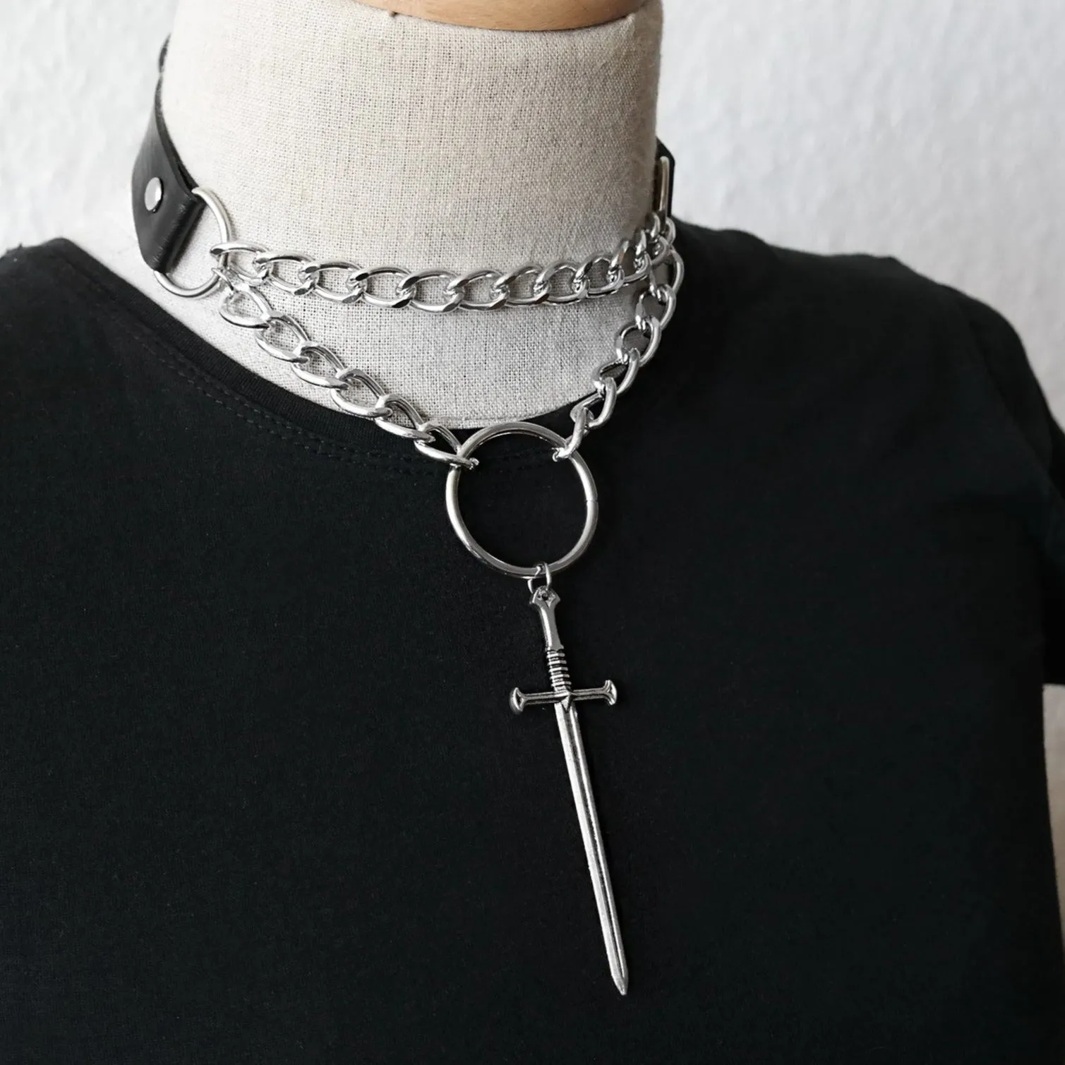 Black Battle Sword Choker