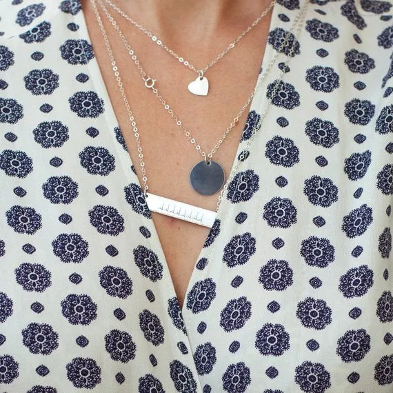 Black Disc Pendant Necklace