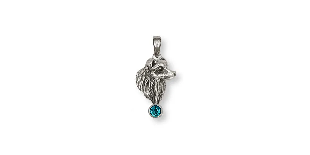 Border Collie Pendant Jewelry Sterling Silver Handmade Dog Pendant BE3-SP