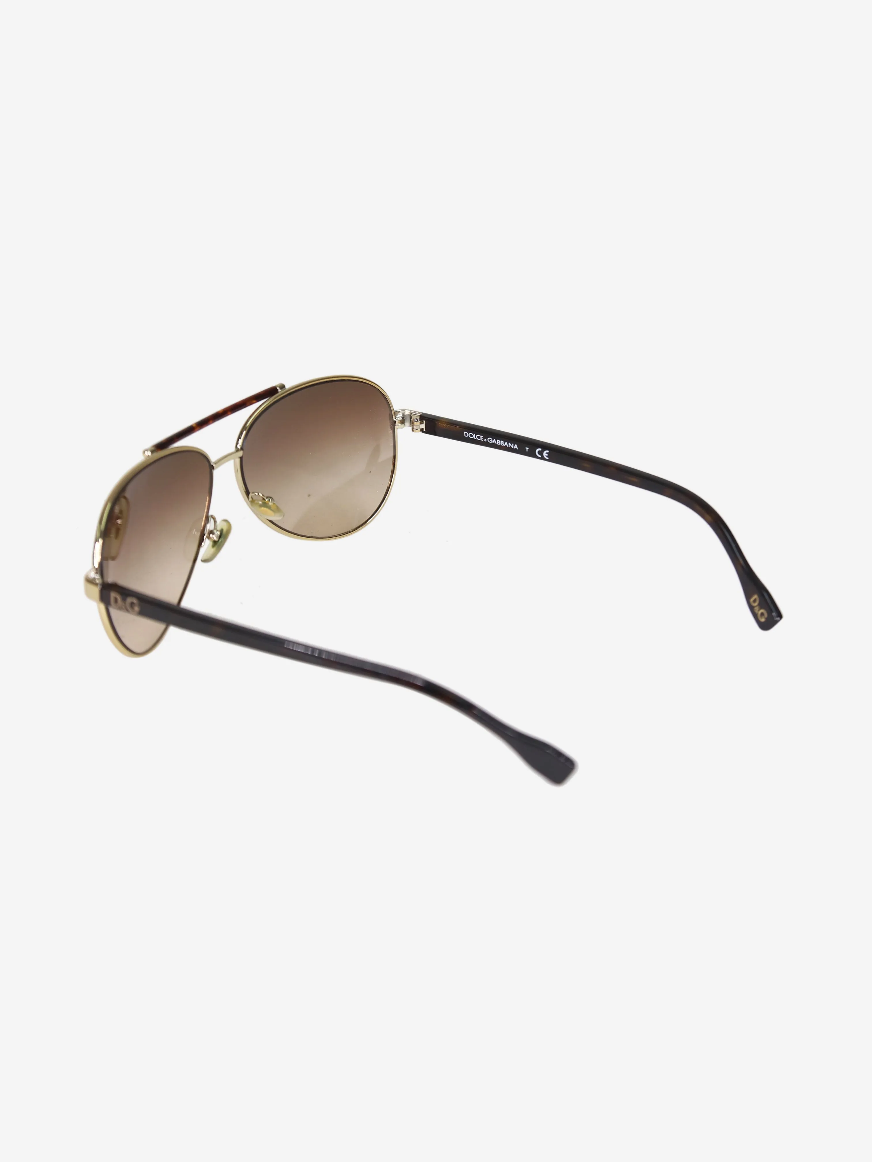 Brown ombre-lense aviator sunglasses