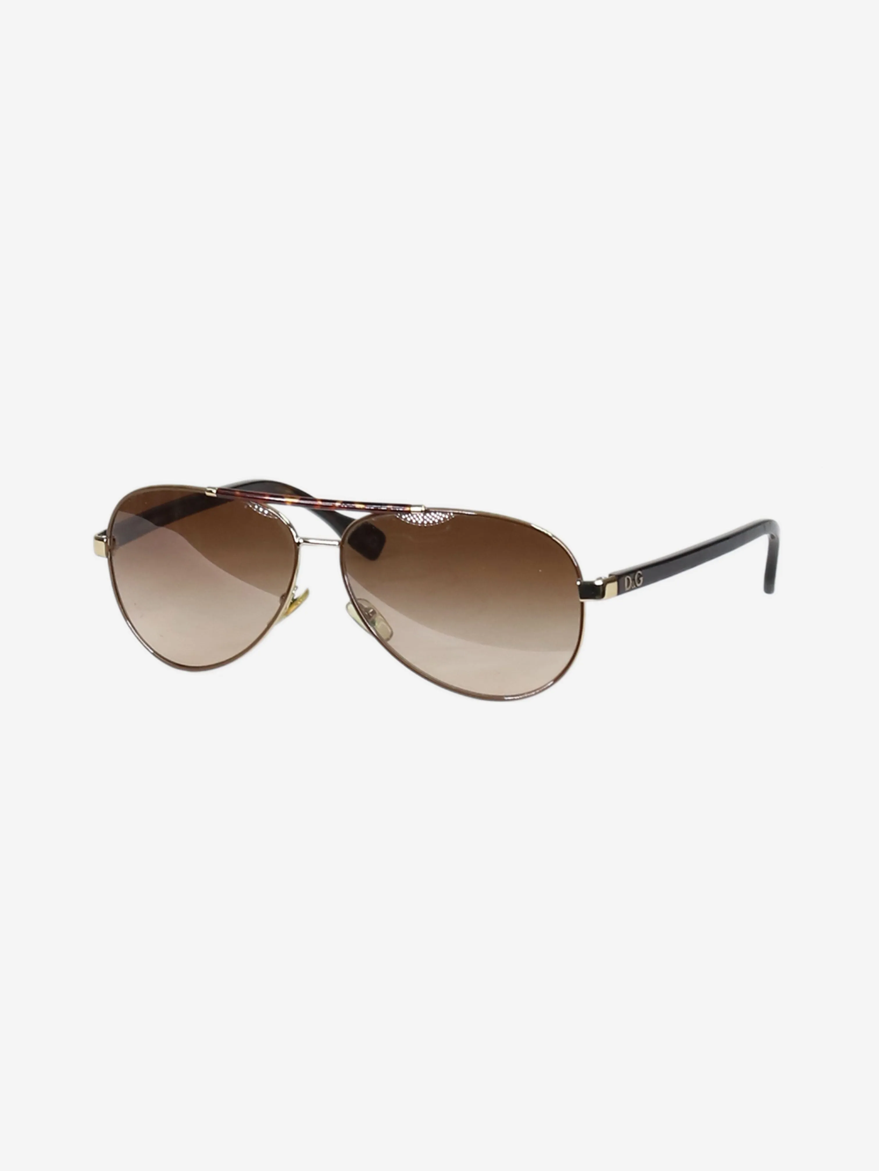 Brown ombre-lense aviator sunglasses