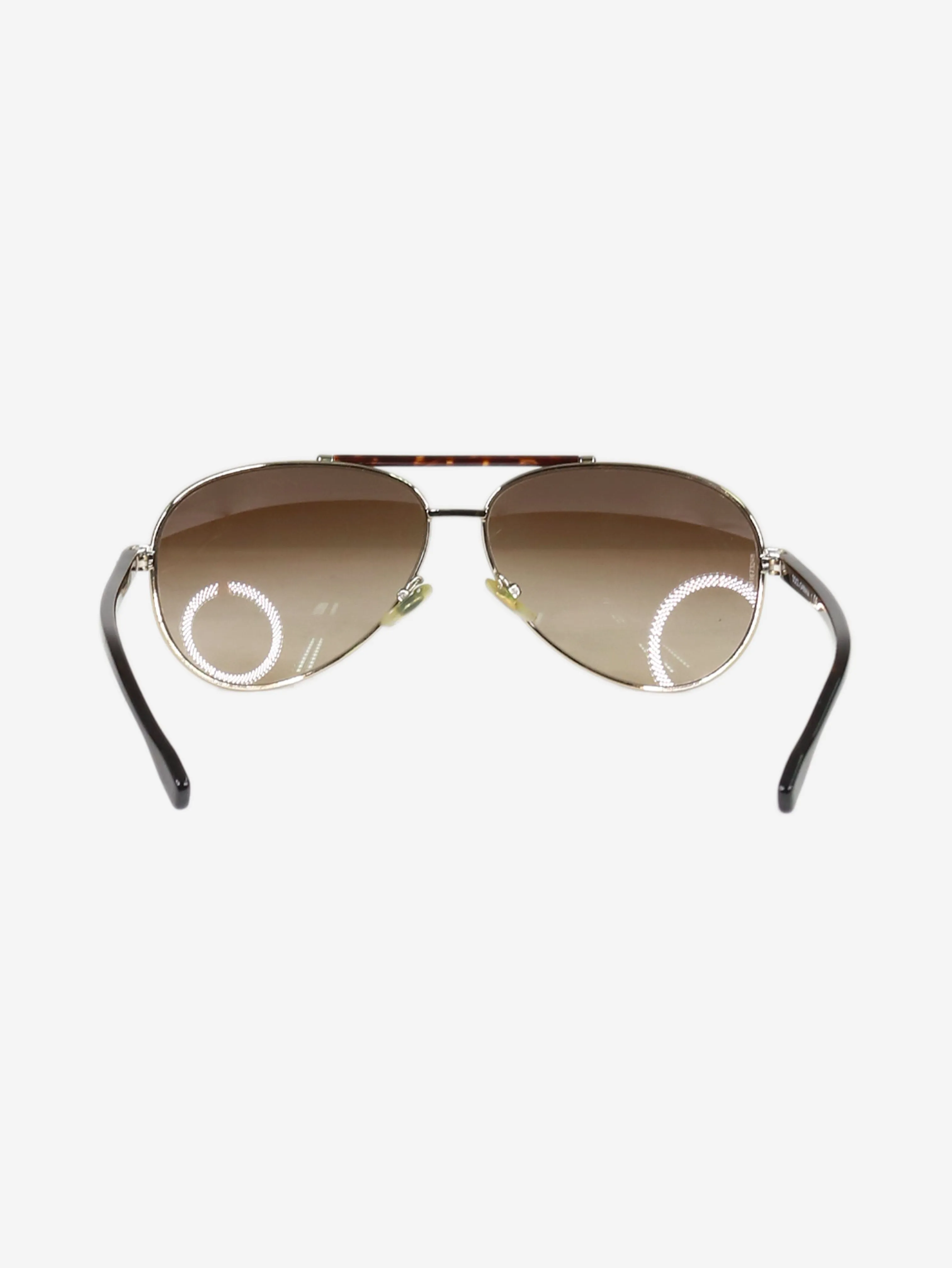 Brown ombre-lense aviator sunglasses