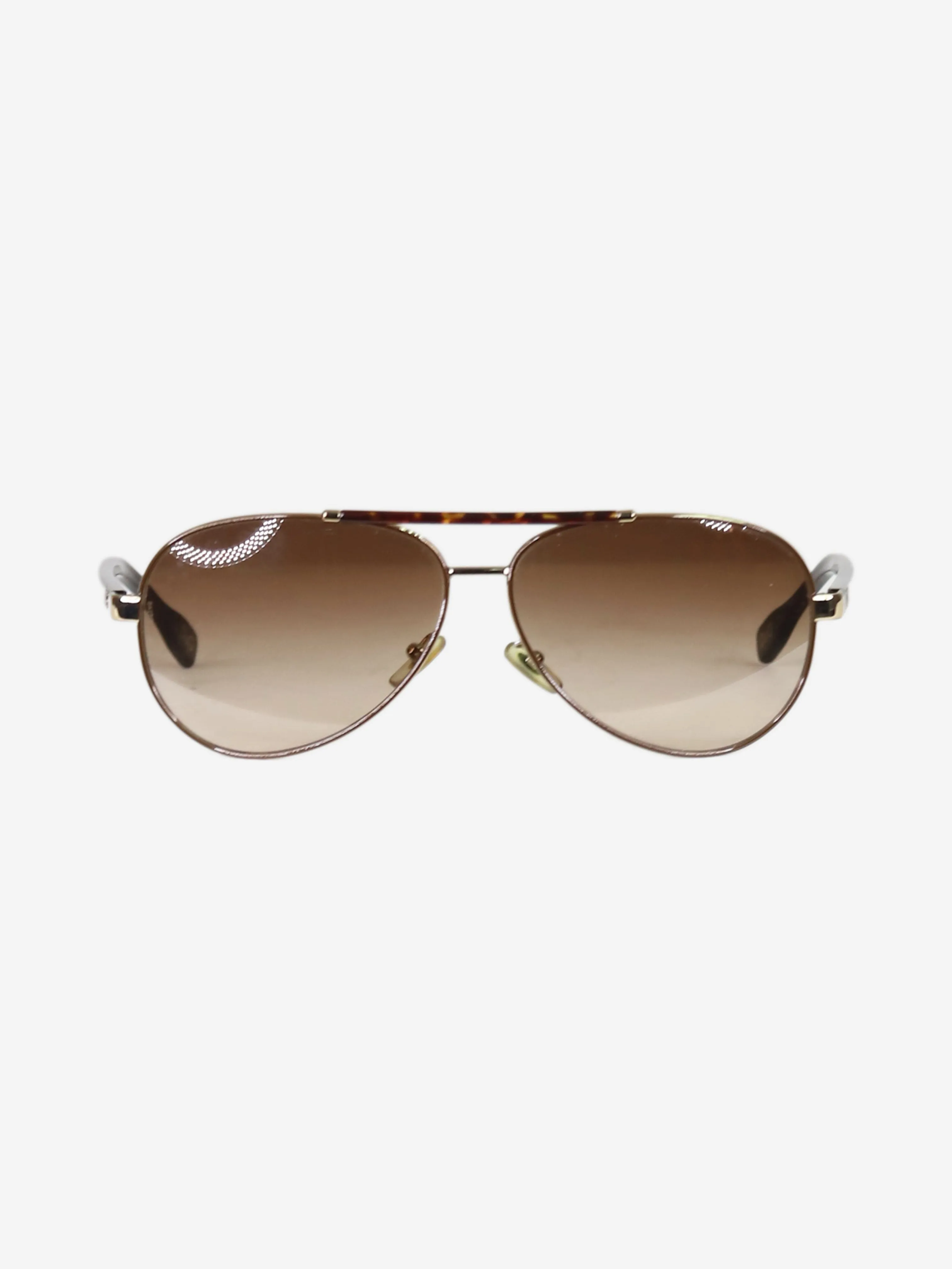 Brown ombre-lense aviator sunglasses