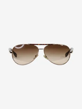 Brown ombre-lense aviator sunglasses