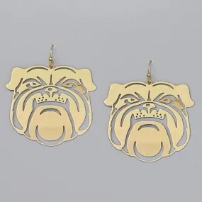 Bulldog Cutout Filigree Earrings