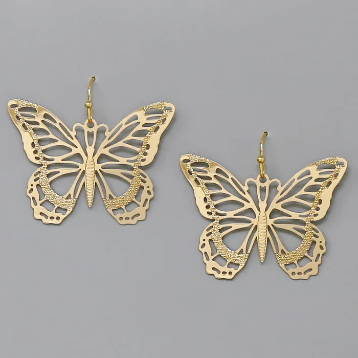 Butterfly Cutout Filigree Earrings