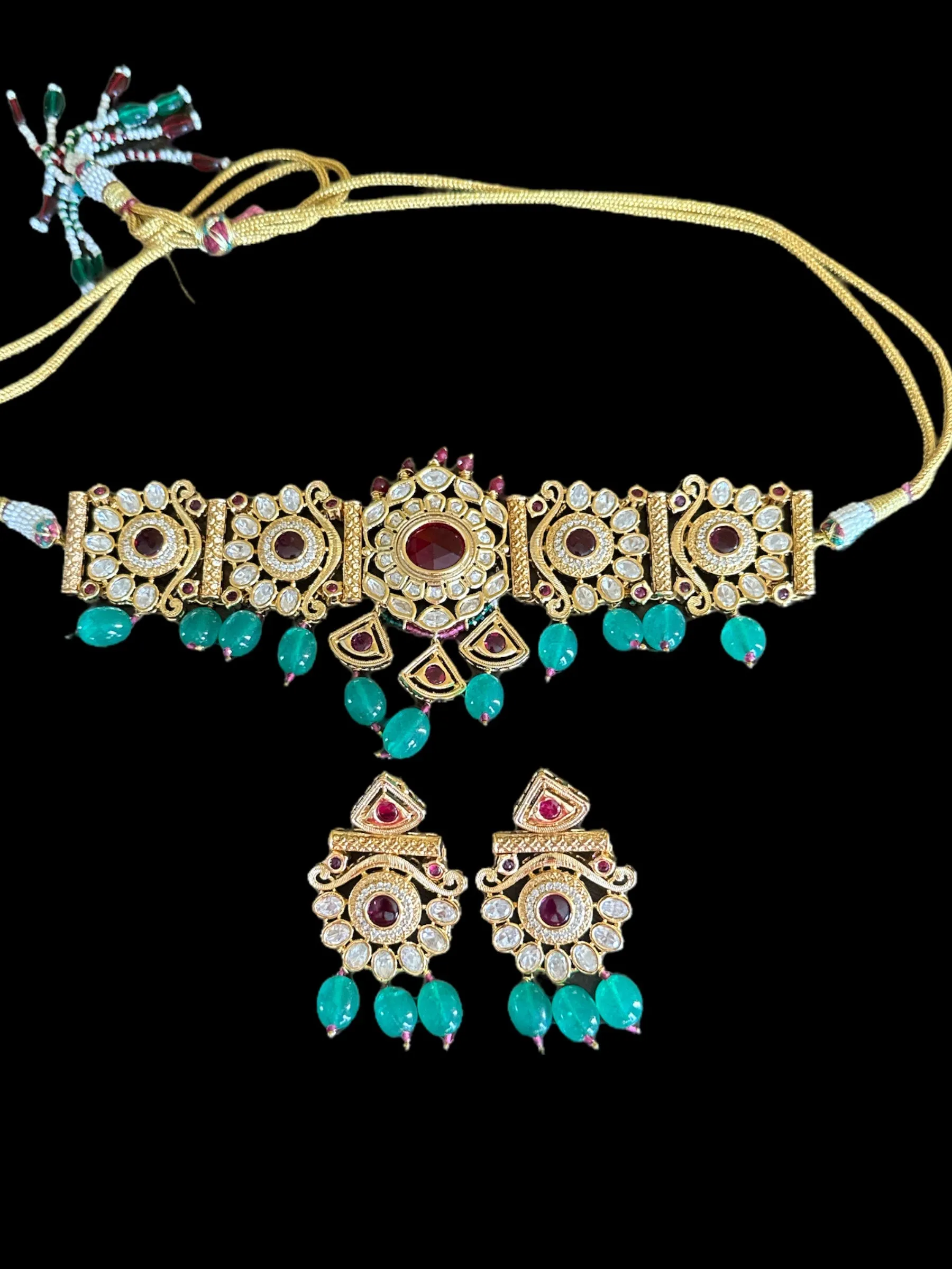 C239 Dania kundan choker set ( READY TO SHIP  )