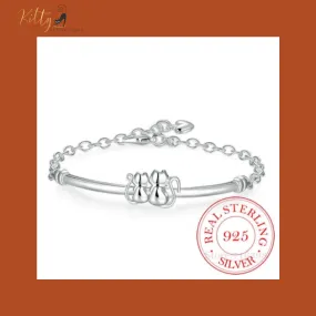 Cat Couple Bracelet in Solid 925 Sterling Silver