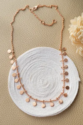 Classic Circle Garland Rose Gold Plated Sterling Silver Necklace