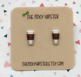 Coffee Cup Stud Earrings