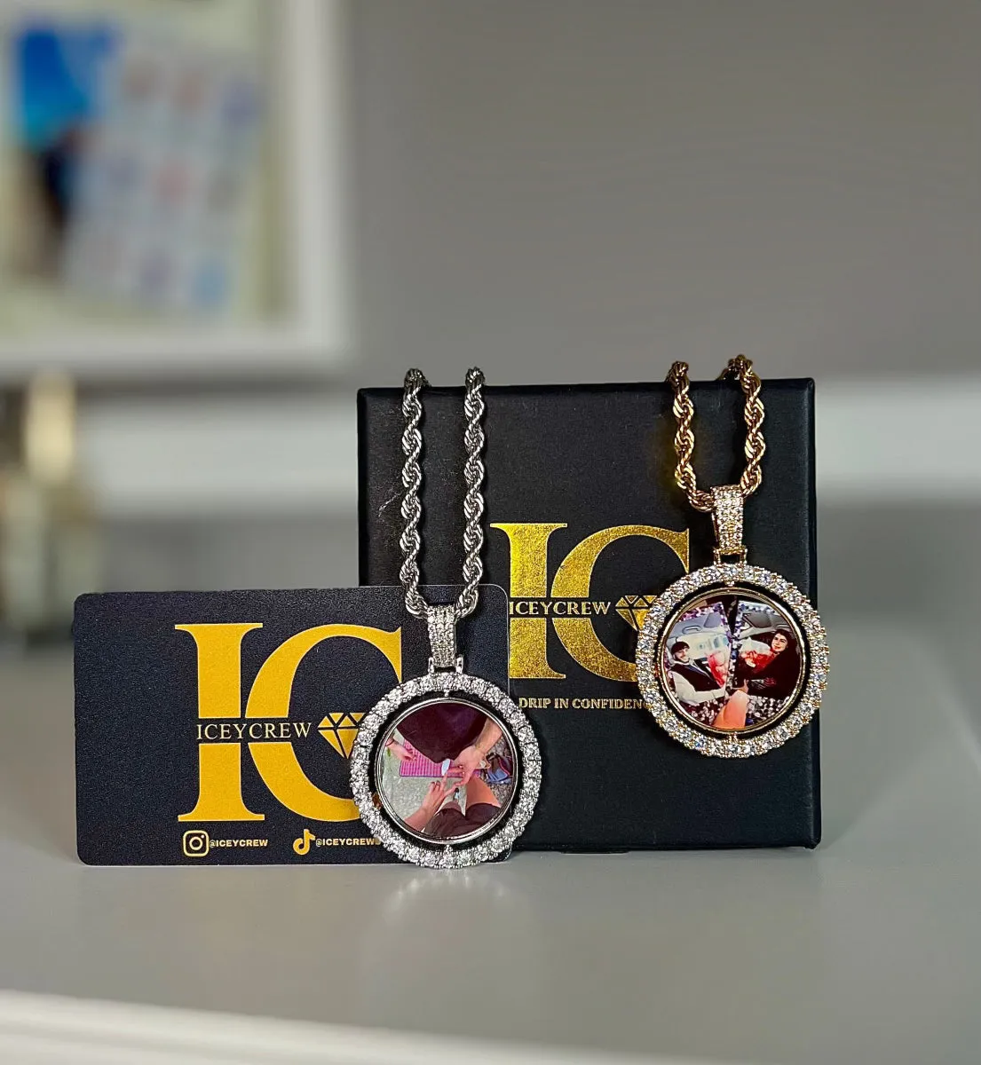 Custom Double Sided Spinning Photo Pendant