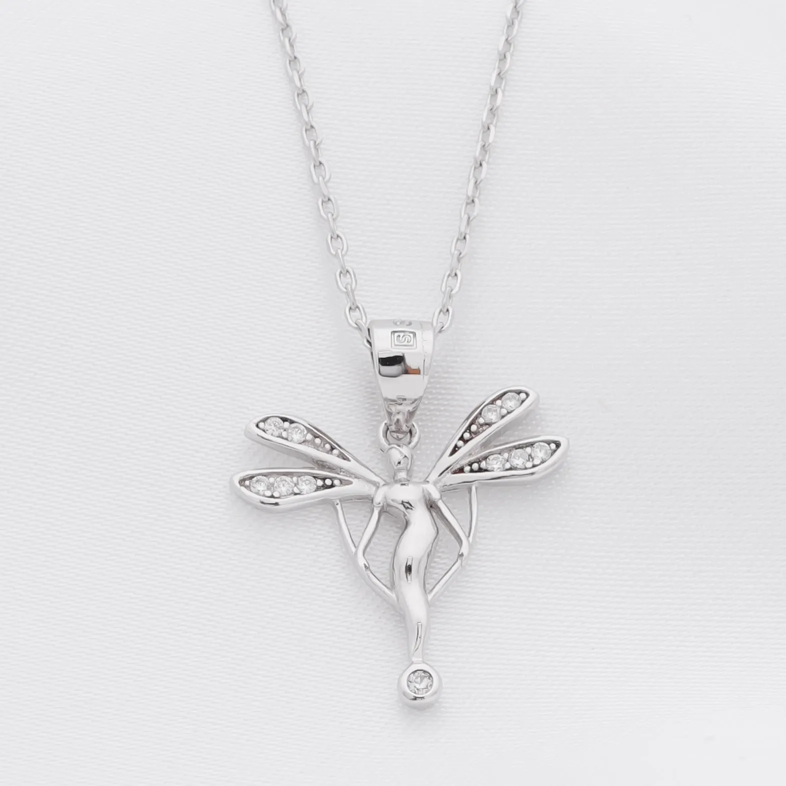 CZ Fairy Sterling Silver Necklace