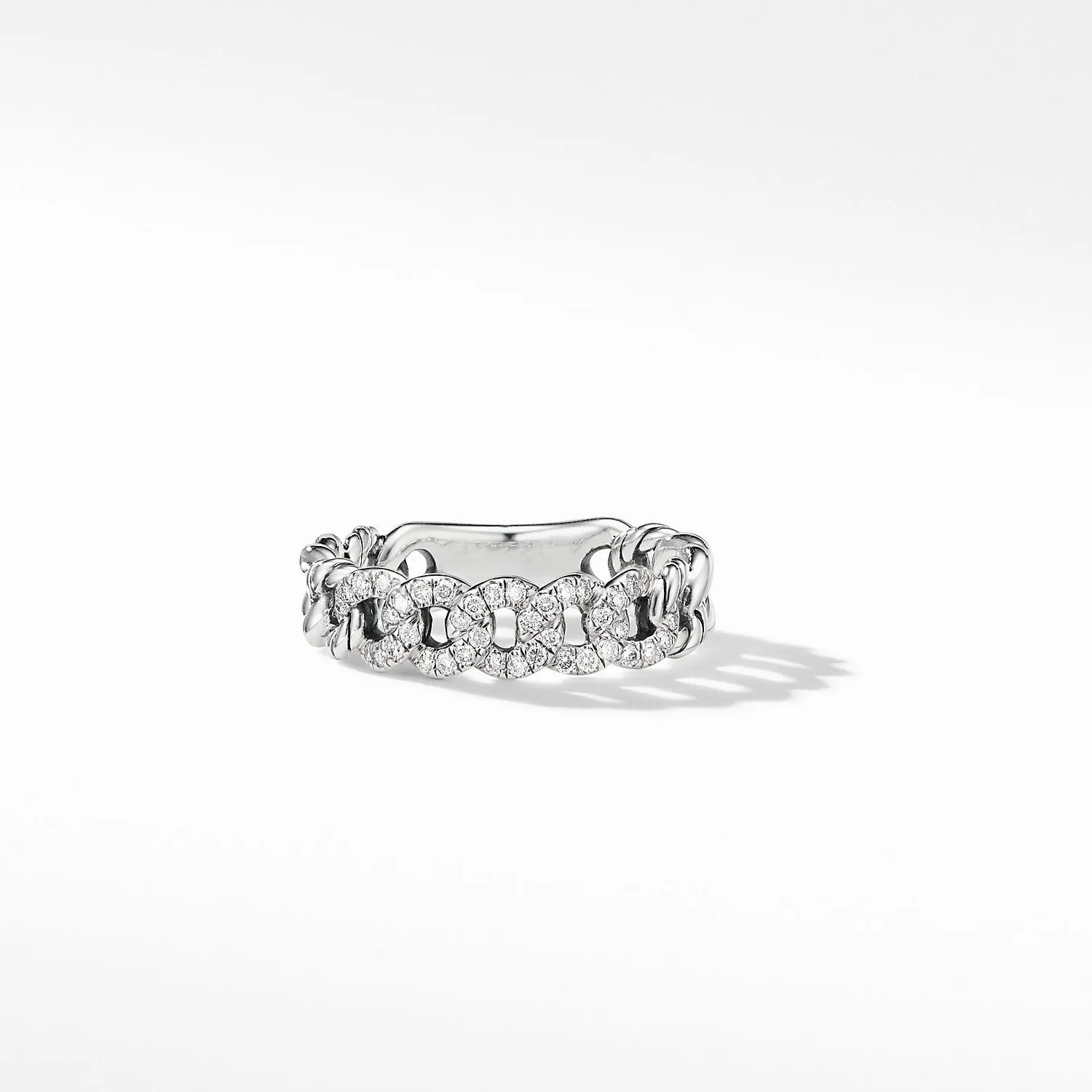 David Yurman Belmont Narrow Curb Link Diamond Ring